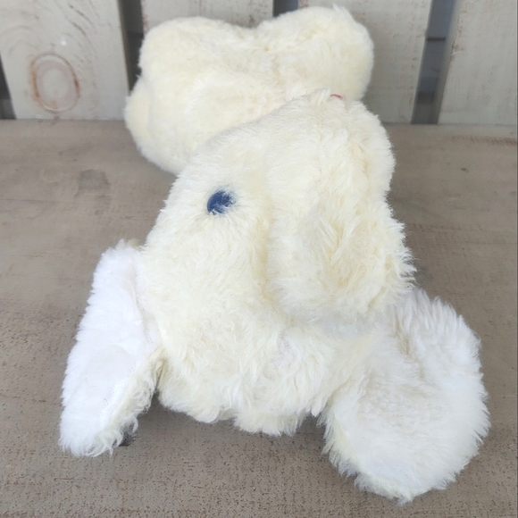 Vintage 1976 Animal Fair Yellow & White Elephant 10" Plush Chime Rattle RARE - Picture 8 of 11